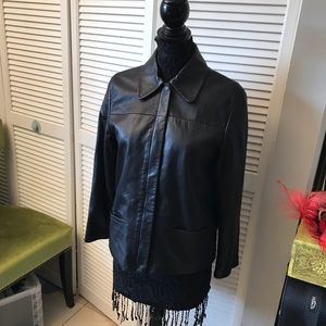 Brooks Brothers  Black Leather Jacket size Small